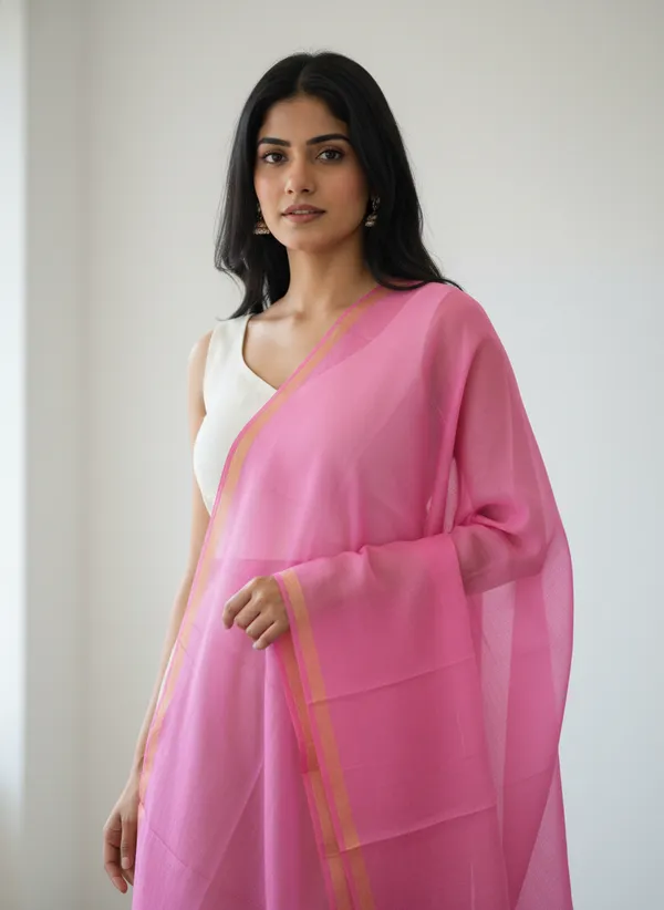 Light_Pink_Banarasi_Plain_Dupatta_with_Zari_Border_for_Women_|_Lightweight_Traditional_Ethnic_Dupatta