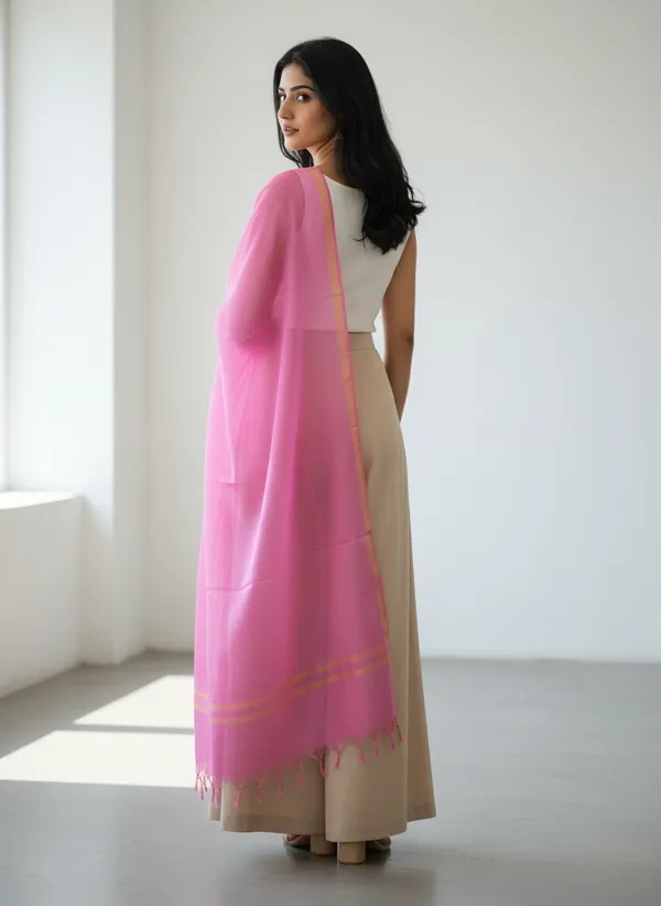 Light_Pink_Banarasi_Plain_Dupatta_with_Zari_Border_for_Women_|_Lightweight_Traditional_Ethnic_Dupatta