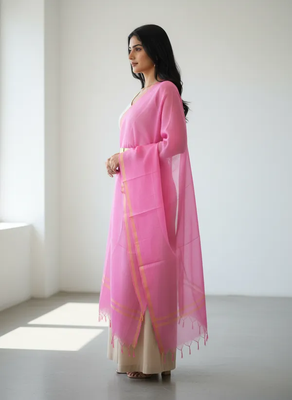 Light_Pink_Banarasi_Plain_Dupatta_with_Zari_Border_for_Women_|_Lightweight_Traditional_Ethnic_Dupatta