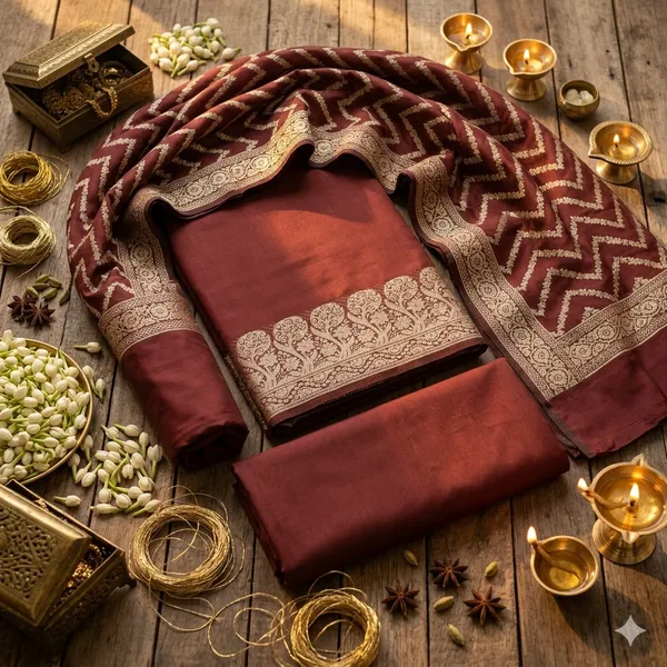 Maroon_Banarasi_Unstitched_Suit_Fabric_|_Cotton_Silk_Dress_Material_with_Zari_Weaving