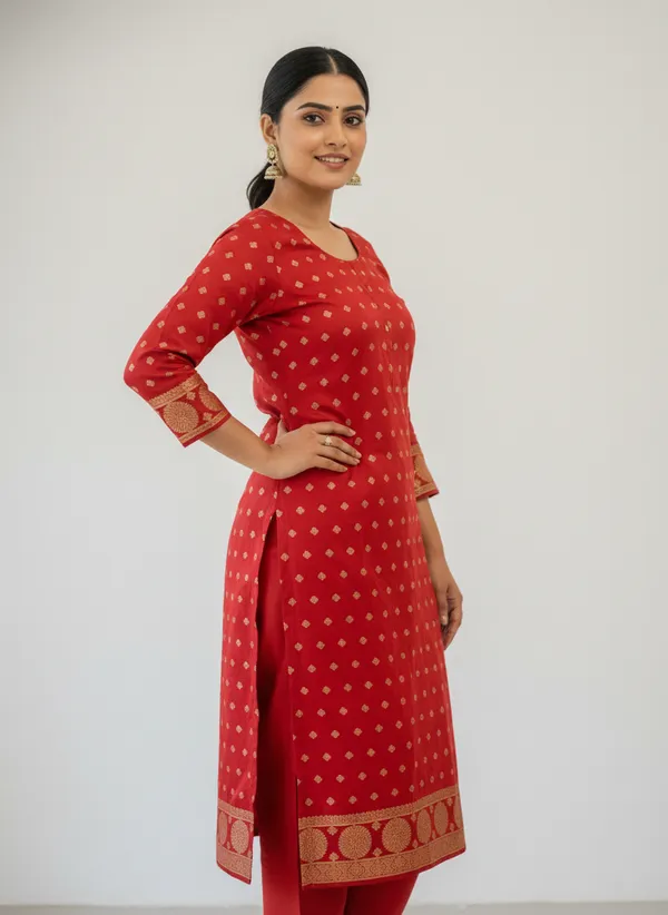 Red_Banarasi_Women's_Unstitched_Suit_Material_With_Dupatta_For_Women