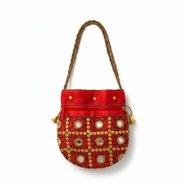 Red_Handcrafted_Banarasi_Brocade_Potli_Bag_with_Drawstring_Closure