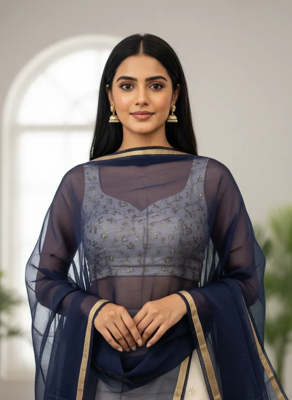 Navy_Blue_Banarasi_Plain_Dupatta_with_Zari_Border_for_Women_|_Lightweight_Traditional_Ethnic_Dupatta