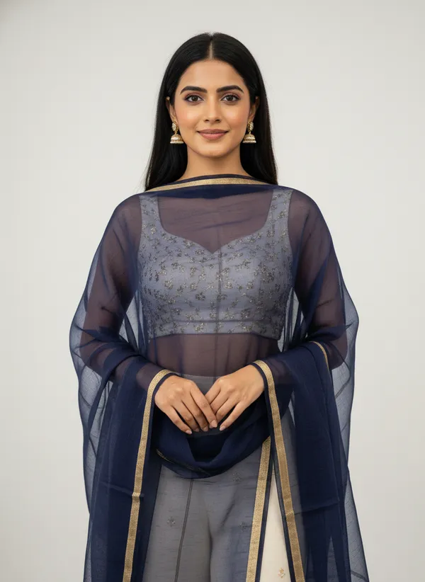 Navy_Blue_Banarasi_Plain_Dupatta_with_Zari_Border_for_Women_|_Lightweight_Traditional_Ethnic_Dupatta