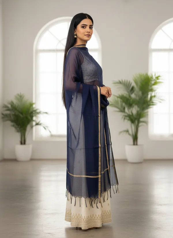Navy_Blue_Banarasi_Plain_Dupatta_with_Zari_Border_for_Women_|_Lightweight_Traditional_Ethnic_Dupatta