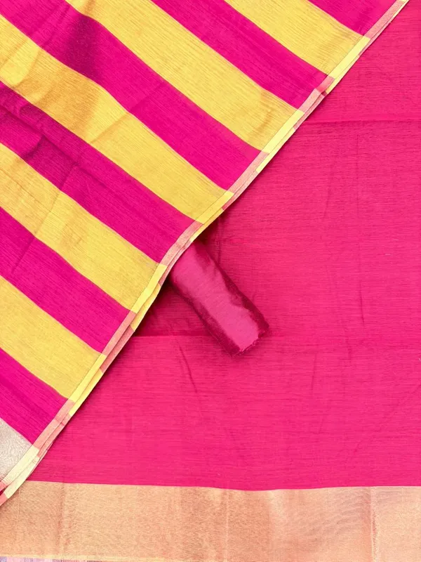 Maroon_Banarasi_Cotton_Silk_Plain_Zari_Border_Unstitched_Suit_Set_with_Dupatta_|_Womens_Festive_Ethnic_Wear