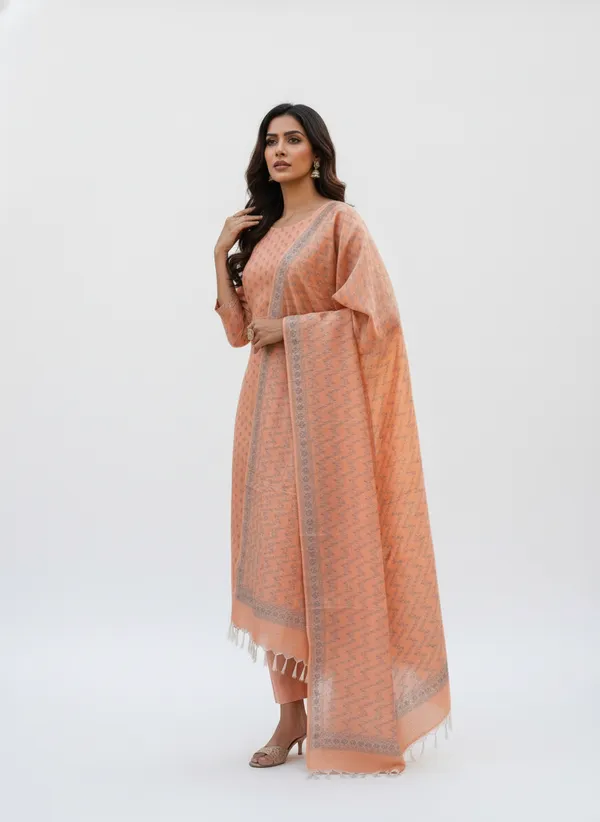 Peach_Banarasi_Mashru_Silk_Unstitched_Suit_Set_with_Dupatta_|_Womens_Festive_Ethnic_Wear