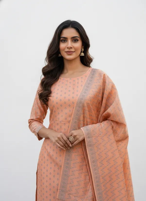 Peach_Banarasi_Mashru_Silk_Unstitched_Suit_Set_with_Dupatta_|_Womens_Festive_Ethnic_Wear