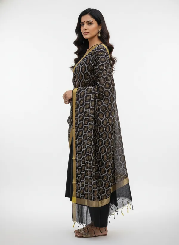 Black_Banarasi_Cotton_Printed_Dupatta