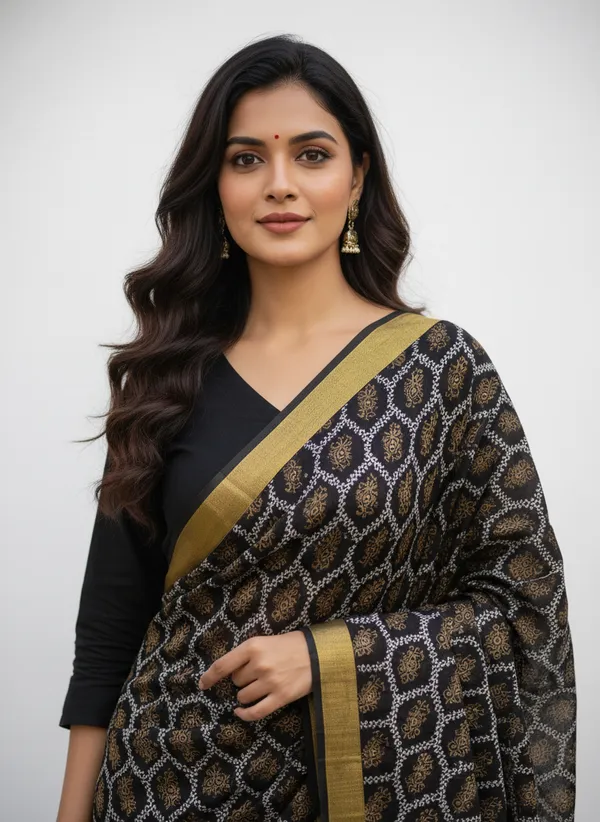 Black_Banarasi_Cotton_Printed_Dupatta