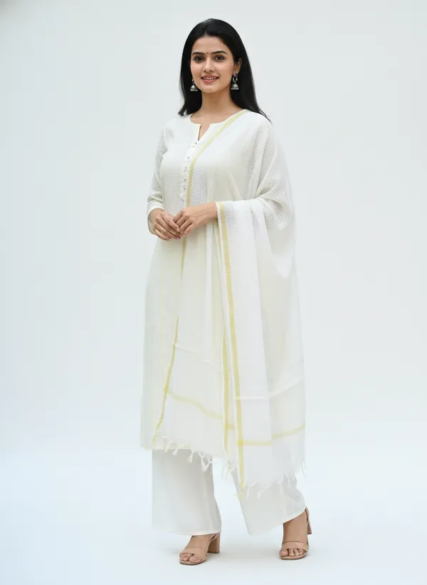 White_Banarasi_Moonga_Check_Dupatta_For_Women