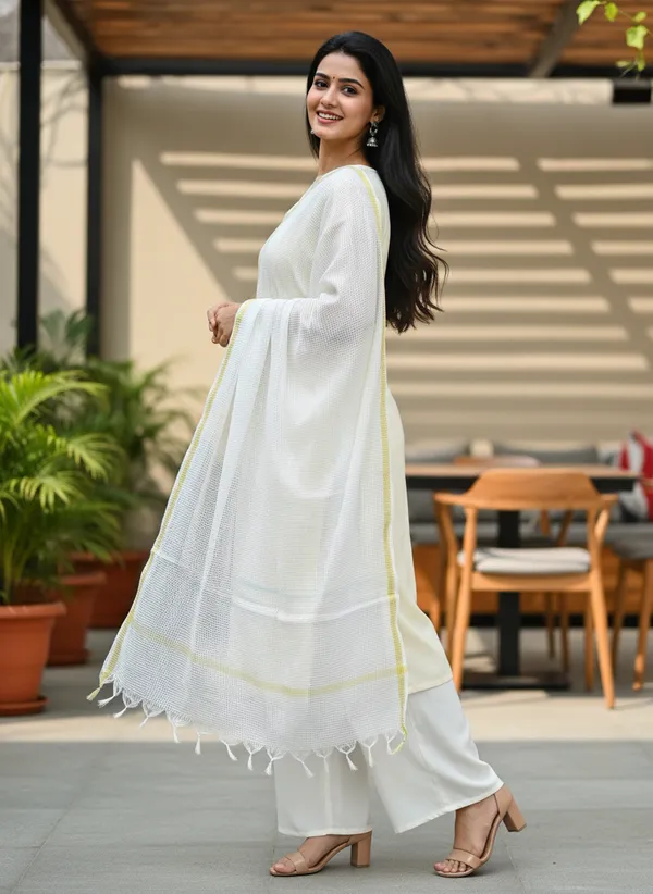 White_Banarasi_Moonga_Check_Dupatta_For_Women