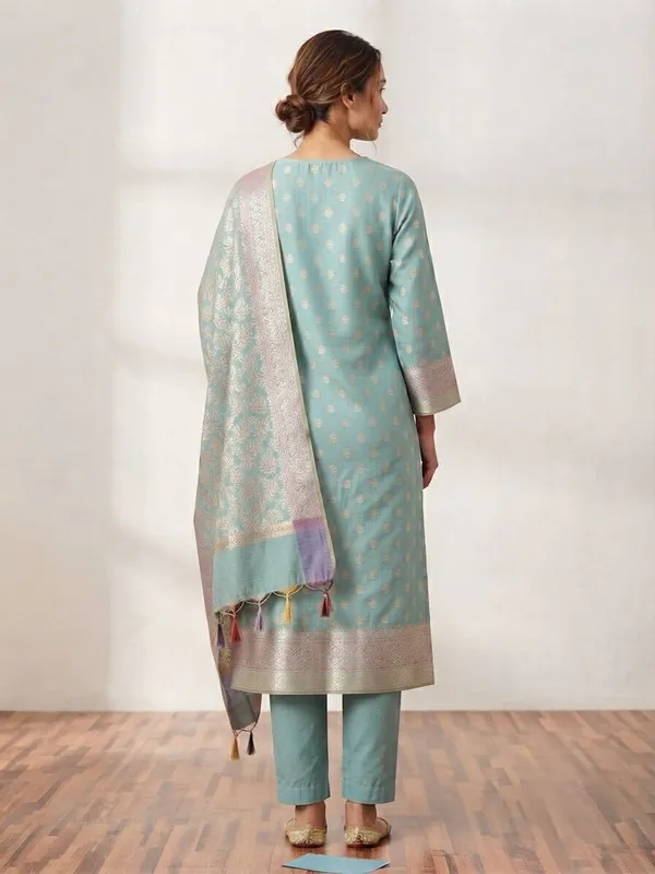 Light_Blue_Banarasi_Unstitched_Suit_Fabric_|_Cotton_Silk_Dress_Material_with_Zari_Weaving