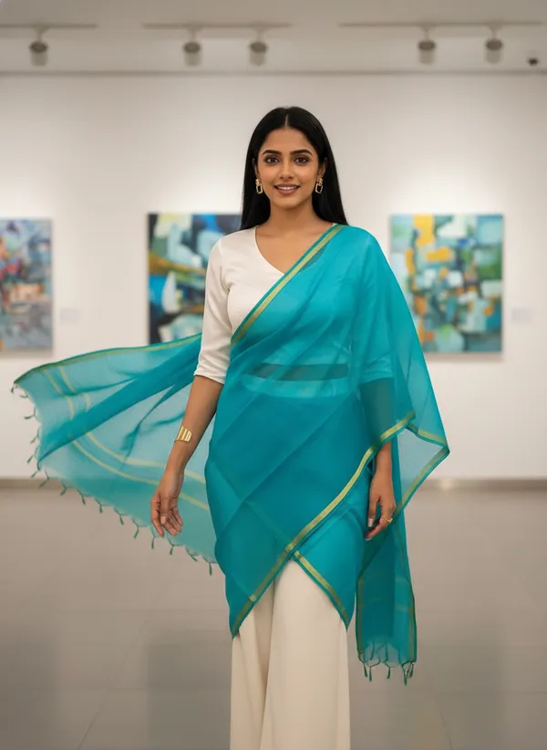 Sea_Green_Banarasi_Plain_Dupatta_with_Zari_Border_for_Women_|_Lightweight_Traditional_Ethnic_Dupatta