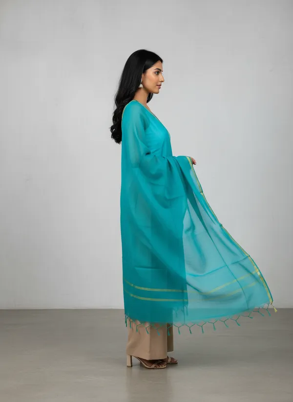 Sea_Green_Banarasi_Plain_Dupatta_with_Zari_Border_for_Women_|_Lightweight_Traditional_Ethnic_Dupatta