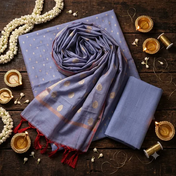 Light_Blue_Banarasi_Unstitched_Suit_Fabric_|_Cotton_Silk_Dress_Material_with_Zari_Weaving