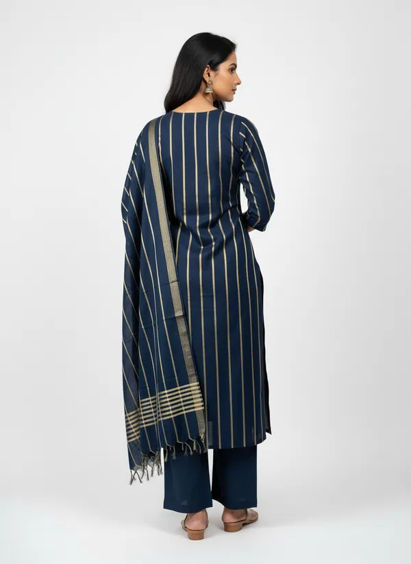 Navy_Banarasi_Cotton_Silk_Unstitched_Suit_Set_with_Dupatta_For_Women
