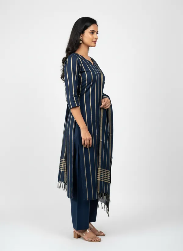 Navy_Banarasi_Cotton_Silk_Unstitched_Suit_Set_with_Dupatta_For_Women