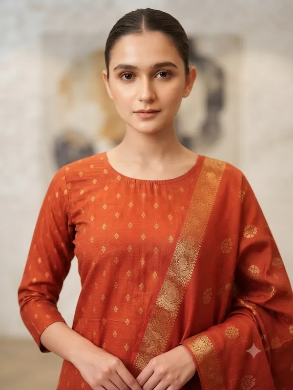 Red_Banarasi_Unstitched_Suit_Fabric_|_Cotton_Silk_Dress_Material_with_Zari_Weaving