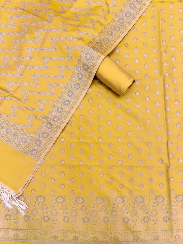 Musturd_Yellow_Banarasi_Mashru_Silk_Unstitched_Suit_Set_with_Dupatta_|_Womens_Festive_Ethnic_Wear