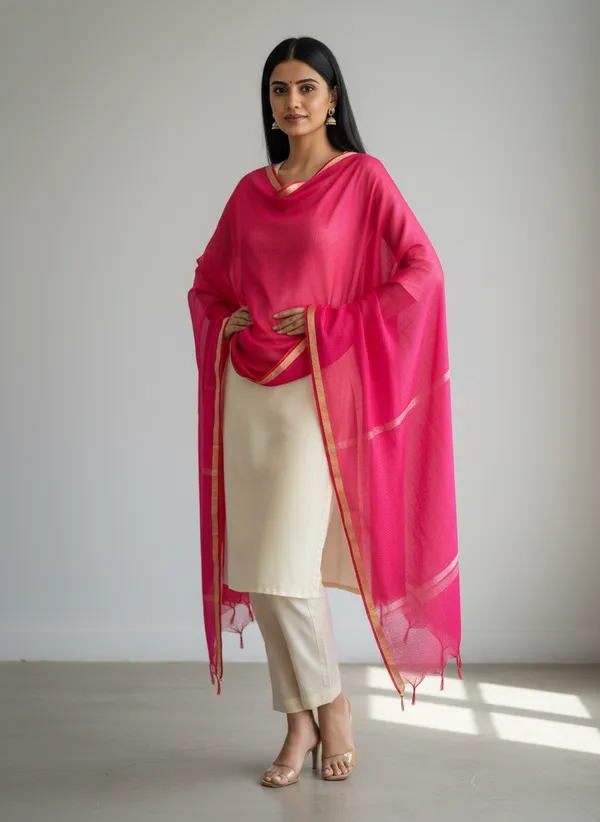 Rani_Banarasi_Moonga_Check_Dupatta_For_Women
