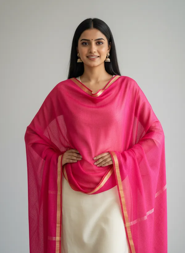 Rani_Banarasi_Moonga_Check_Dupatta_For_Women