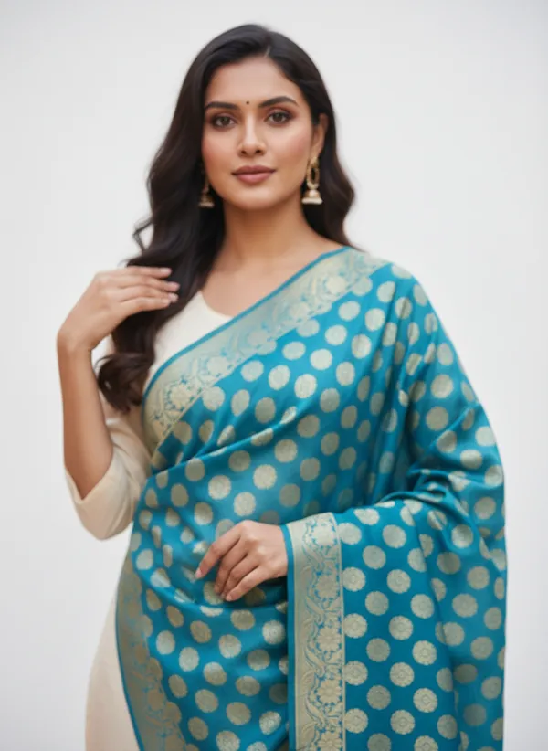 Sea_Green_Banarasi_Cotton_Zari_Weaved_Stole