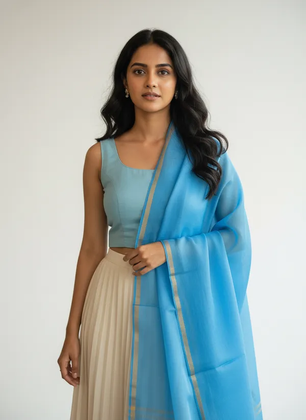 Light_Blue_Banarasi_Plain_Dupatta_with_Zari_Border_for_Women_|_Lightweight_Traditional_Ethnic_Dupatta