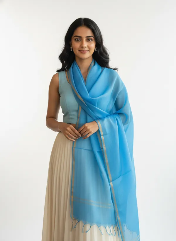 Light_Blue_Banarasi_Plain_Dupatta_with_Zari_Border_for_Women_|_Lightweight_Traditional_Ethnic_Dupatta