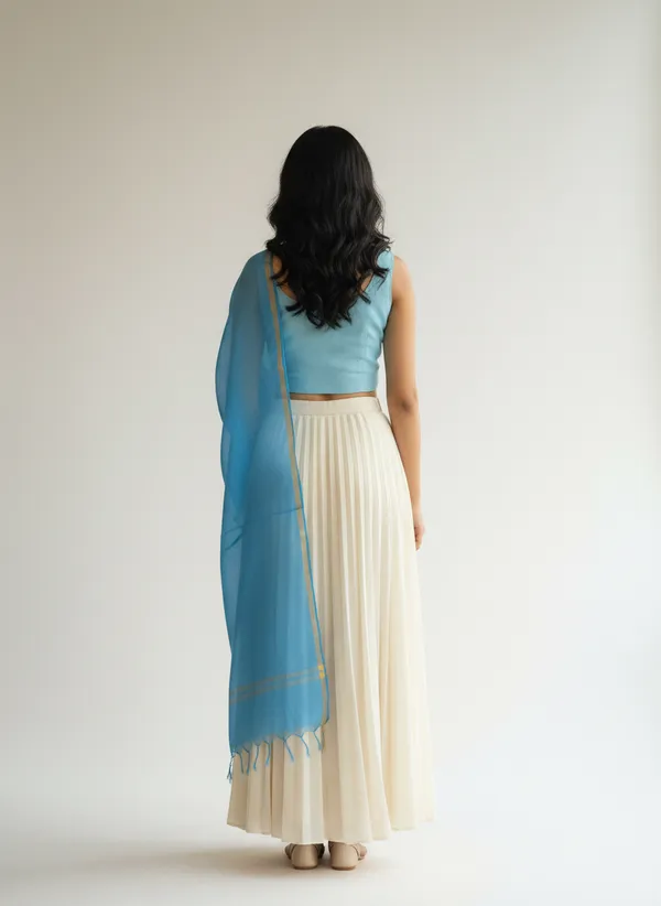 Light_Blue_Banarasi_Plain_Dupatta_with_Zari_Border_for_Women_|_Lightweight_Traditional_Ethnic_Dupatta