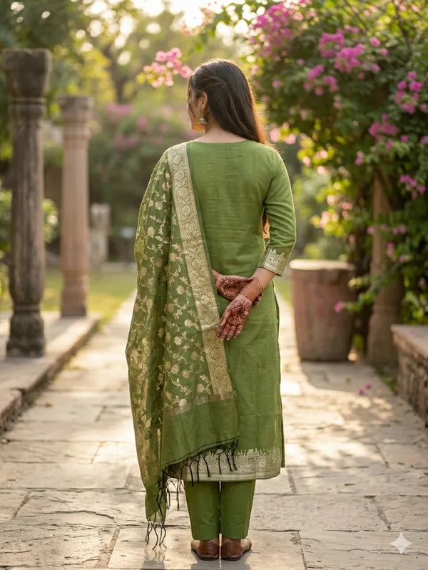 Mehndi_Banarasi_Unstitched_Suit_Fabric_|_Cotton_Silk_Dress_Material_with_Zari_Weaving