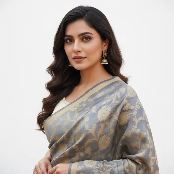Grey_Banarasi_Cotton_Zari_Weaved_Dupatta