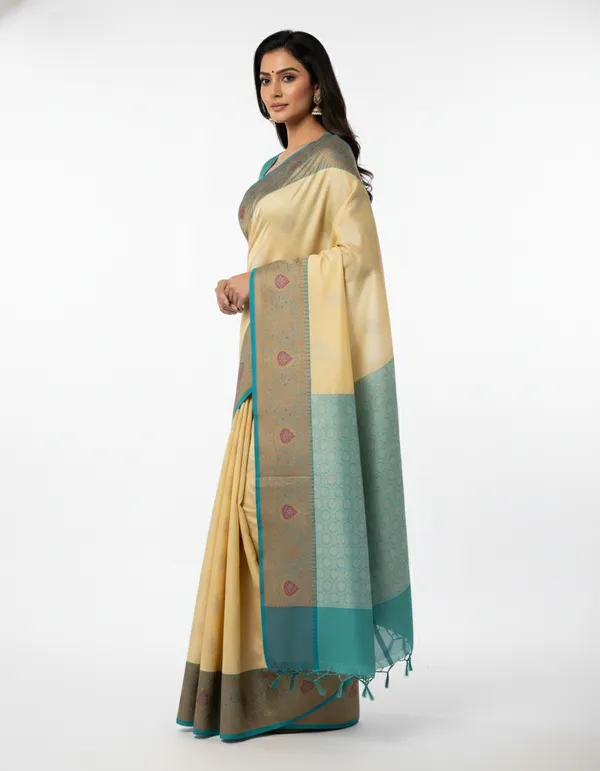 Yellow_Banarasi_Silk_Saree_with_Contrast_Aachal