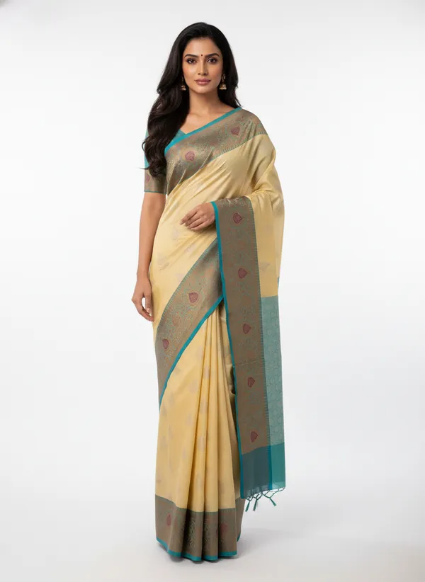 Yellow_Banarasi_Silk_Saree_with_Contrast_Aachal