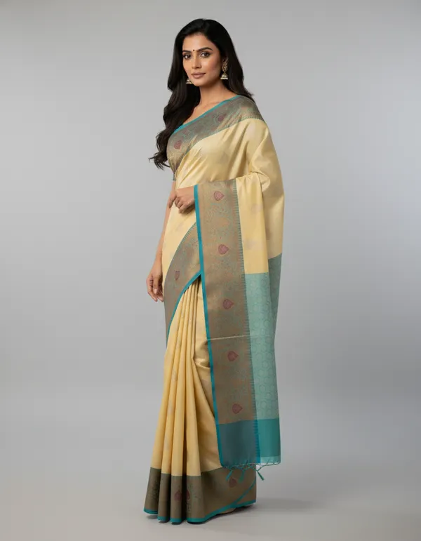 Yellow_Banarasi_Silk_Saree_with_Contrast_Aachal