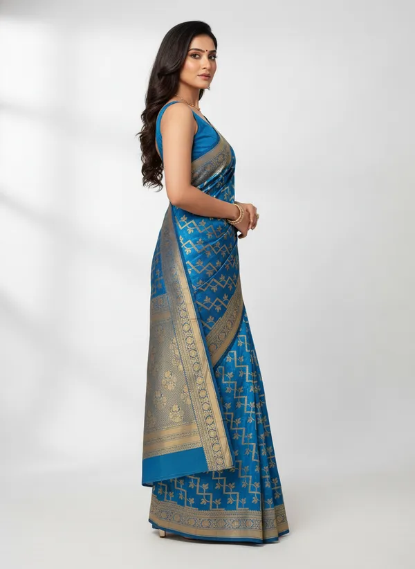 Blue_Banarasi_Silk_Zari_Weaved_Saree