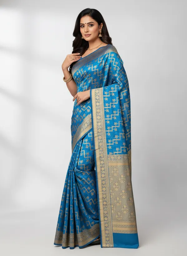 Blue_Banarasi_Silk_Zari_Weaved_Saree
