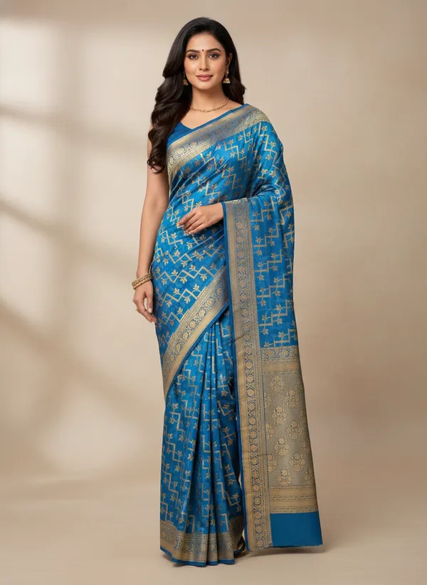 Blue_Banarasi_Silk_Zari_Weaved_Saree
