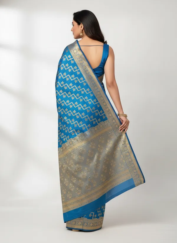 Blue_Banarasi_Silk_Zari_Weaved_Saree