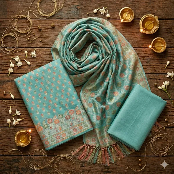 Sea_Green_Unstitched_Suit_Fabric_|_Cotton_Silk_Dress_Material_with_Thread_Weaving