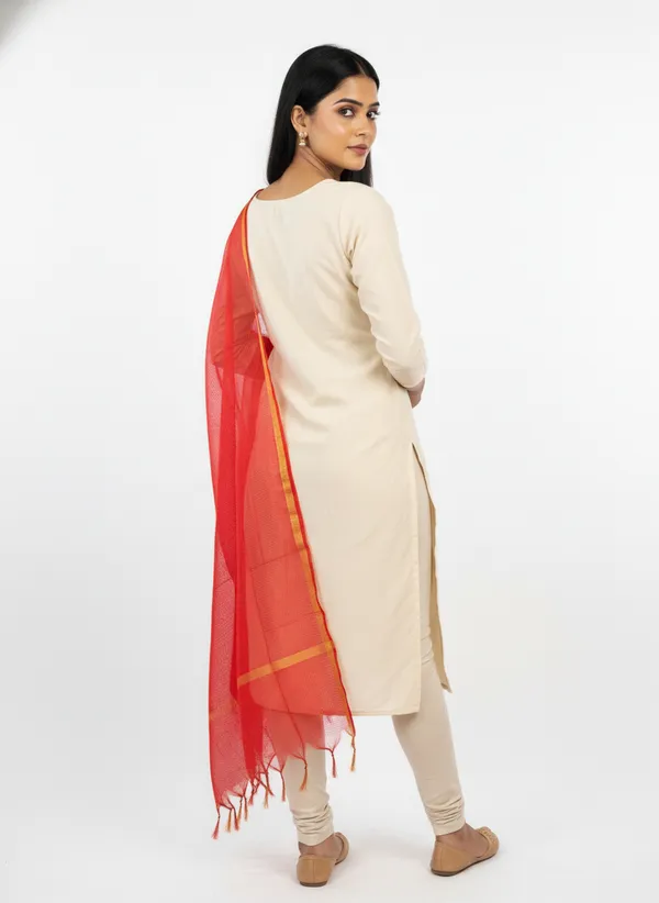 Red_Banarasi_Moonga_Check_Dupatta_For_Women
