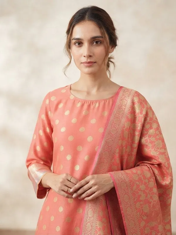Light_Pink_Banarasi_Cotton_Silk_Unstitched_Suit_Fabric_With_Dupatta_For_Women