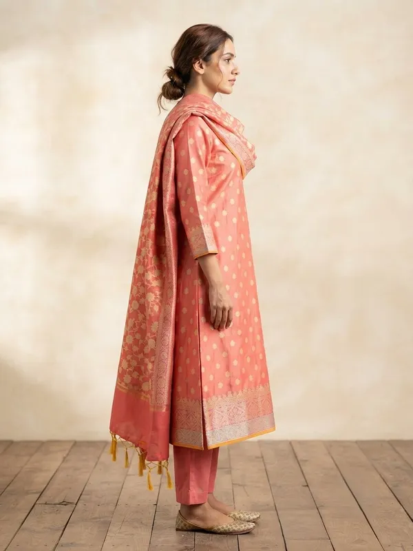 Light_Pink_Banarasi_Cotton_Silk_Unstitched_Suit_Fabric_With_Dupatta_For_Women