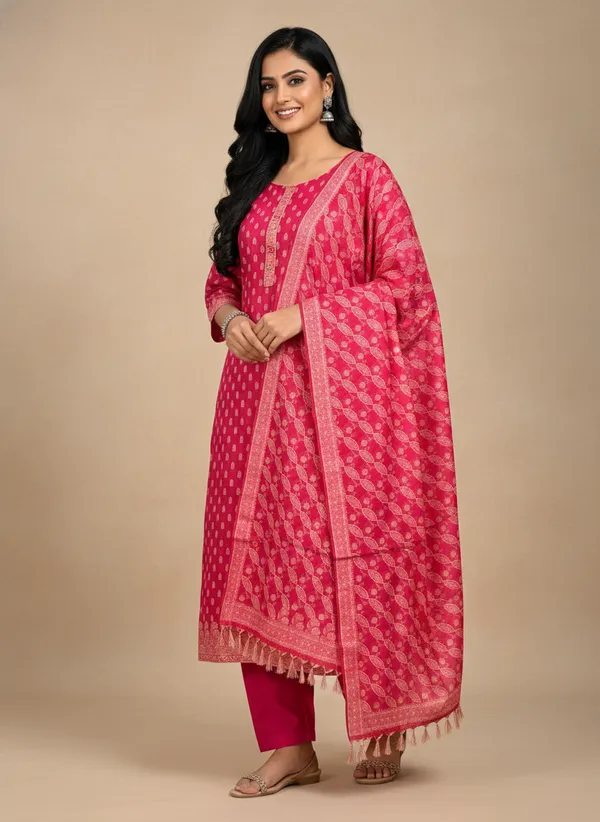 Rani_Pink_Banarasi_Unstitched_Suit_Fabric_|_Cotton_Silk_Dress_Material_with_Zari_Weaving