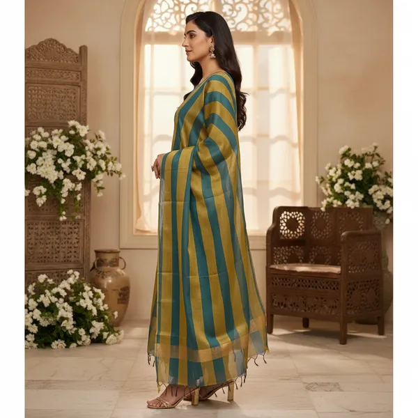 Sea_Green_Banarasi_Cotton_Silk_Plain_Zari_Border_Unstitched_Suit_Set_with_Dupatta_|_Womens_Festive_Ethnic_Wear