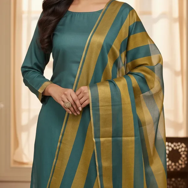 Sea_Green_Banarasi_Cotton_Silk_Plain_Zari_Border_Unstitched_Suit_Set_with_Dupatta_|_Womens_Festive_Ethnic_Wear