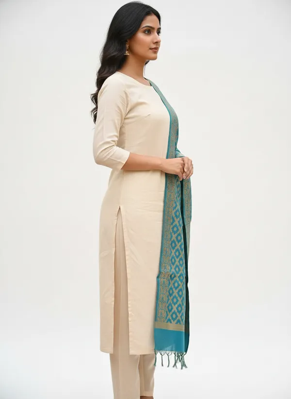 Sea_Green_Banarasi_Cotton_Zari_Weaved_Stole