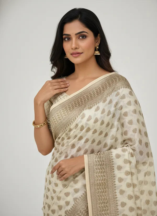 Cream_Banarasi_Kota_Silk_Zari_Weaved_Saree