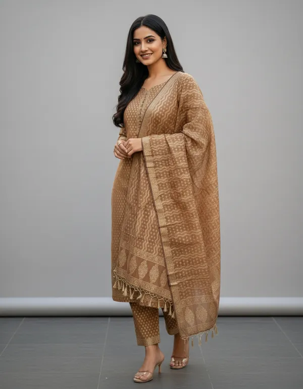 Chocolate_Brown_Womens_Banarasi_Cotton_Silk_Unstitched_Suit_Fabric_for_Women_|_Party_&_Festive_Zari_Work_Dress_Material