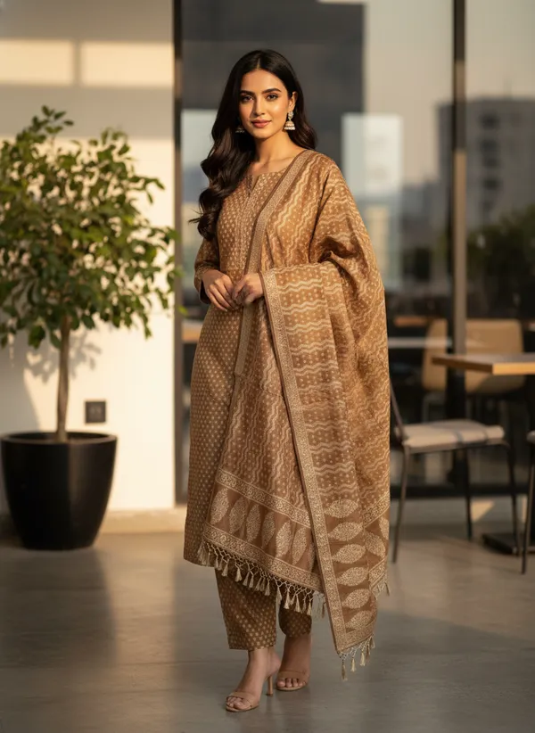 Chocolate_Brown_Womens_Banarasi_Cotton_Silk_Unstitched_Suit_Fabric_for_Women_|_Party_&_Festive_Zari_Work_Dress_Material